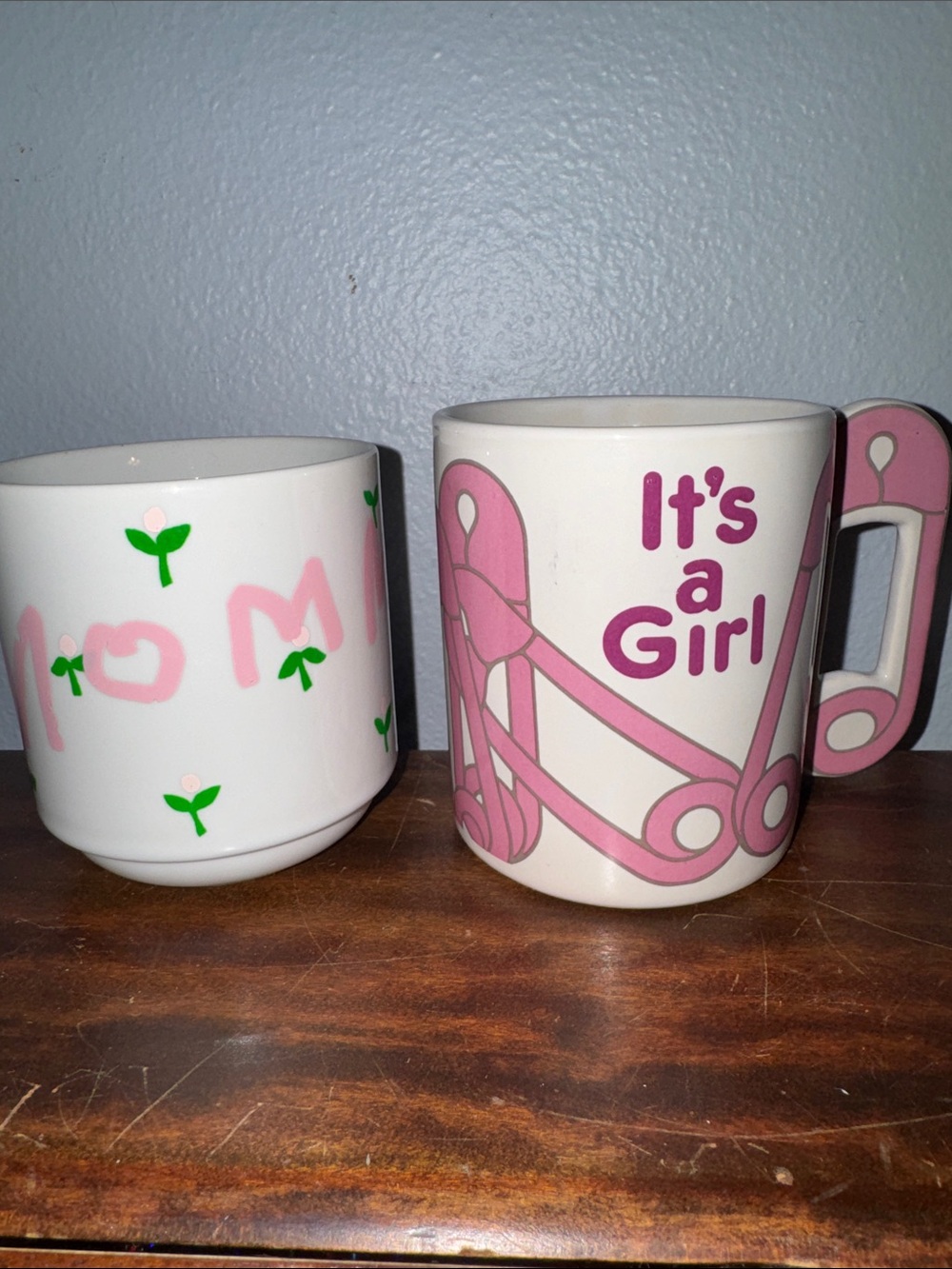 2 New Girl Mom Mugs for Baby Shower or New Mom -Will Separate!